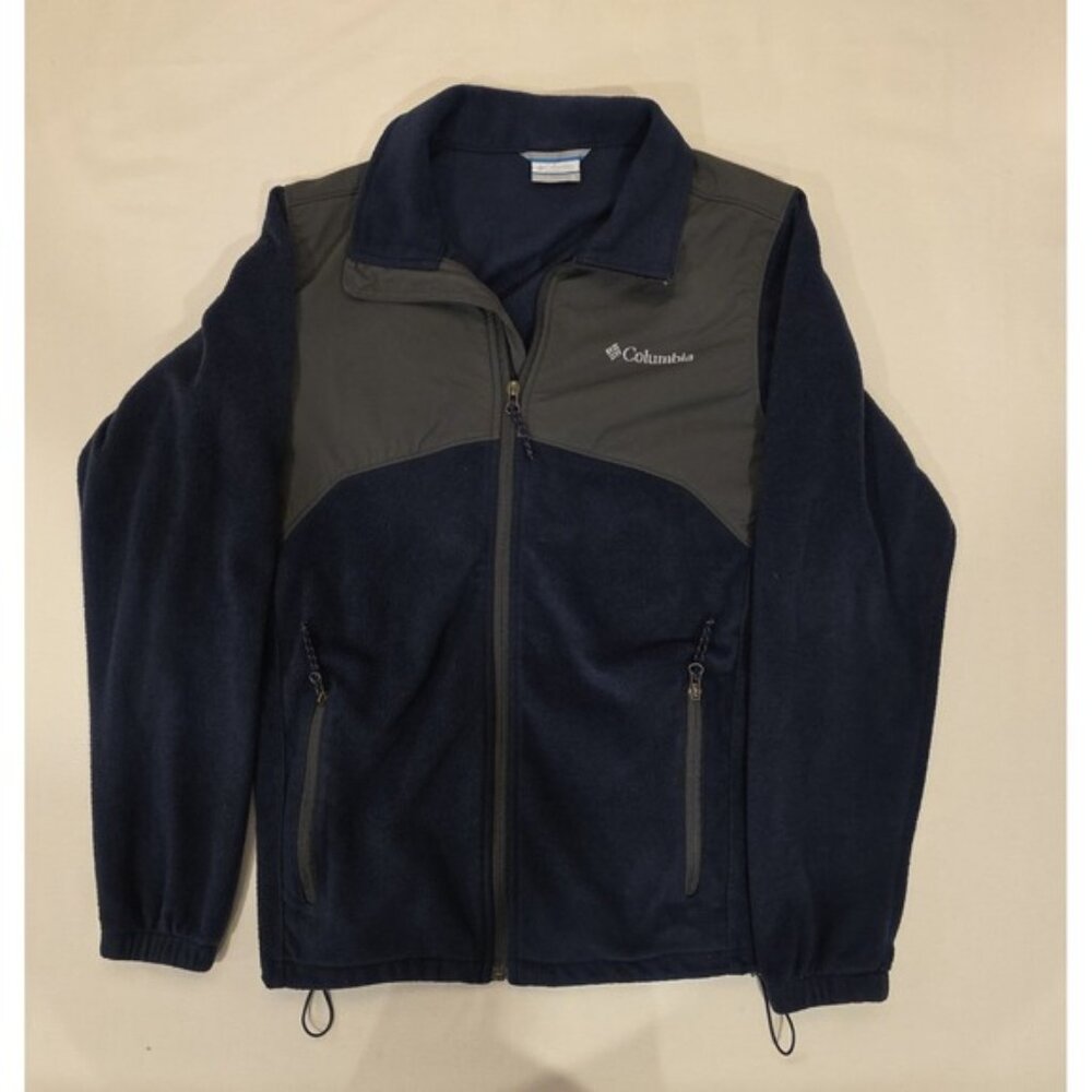 Columbia Men's Blue and Grey Fleece Zip Up Jacket. Size S. B45